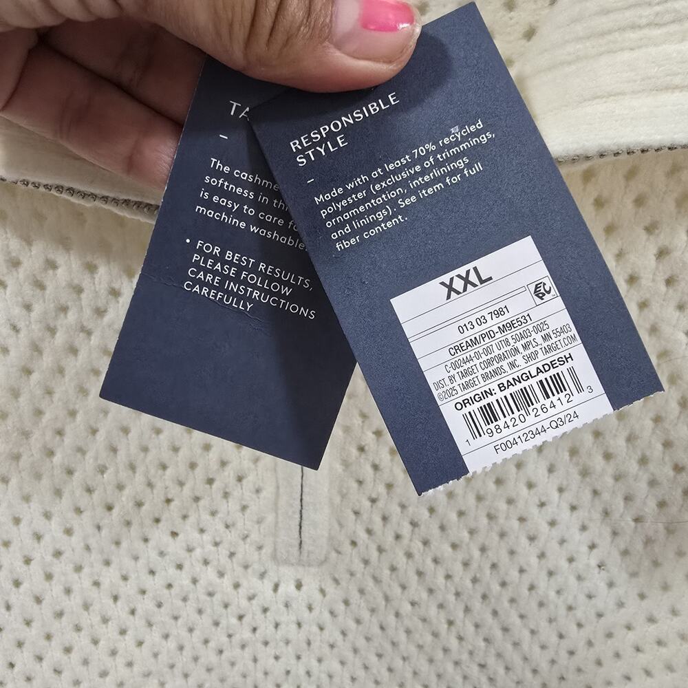 Universal Thread White Knit Half Zip Pullover Swe… - image 7